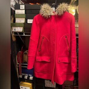 Jcrew burnt orange dress stadium coat. 
Great conditions. Please review pic.